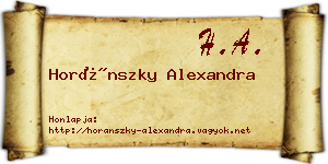 Horánszky Alexandra névjegykártya